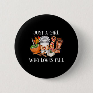 Gewoon Een Meisje Dat Liefheeft Voor Herfst Pompoe Ronde Button 5,7 Cm