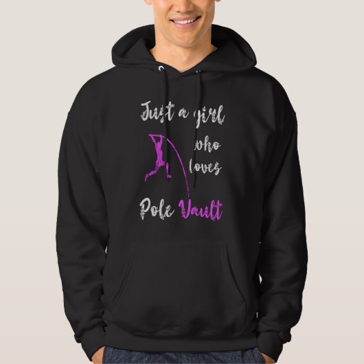 Gewoon Een Meisje Dat Liefst Polstokhoogspringstok Hoodie (Voorkant)