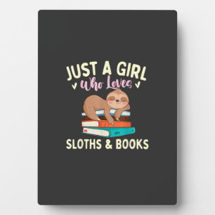 Gewoon een meisje dat luiaards en boeken liefheeft fotoplaat