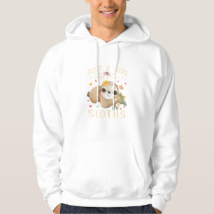 Gewoon een meisje dat luiaards leuk vindt Schattig Hoodie