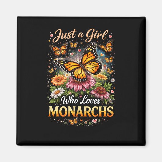 Gewoon een meisje dat monarchvlinders leuk vindt magneet (Voorkant)
