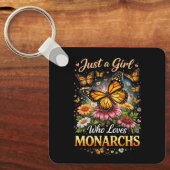Gewoon een meisje dat monarchvlinders leuk vindt sleutelhanger (Voorkant)