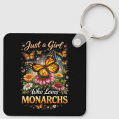 Gewoon een meisje dat monarchvlinders leuk vindt sleutelhanger (Achterkant)