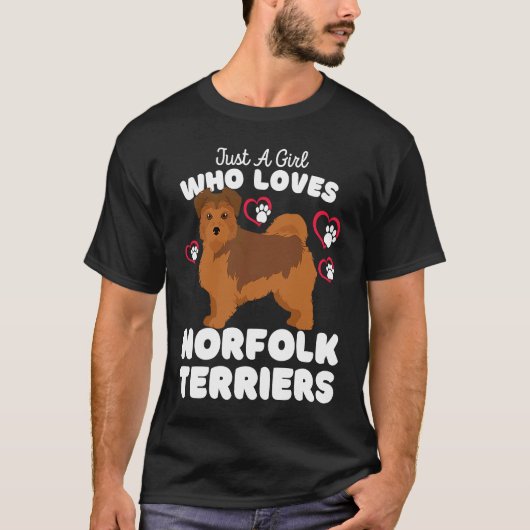 Gewoon een meisje dat Norfolk Terriers  leuke hond T-shirt (Voorkant)