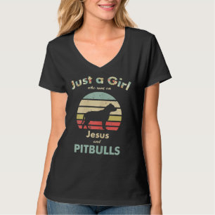 Gewoon een meisje dat op Jezus en Pitbulls loopt T-shirt