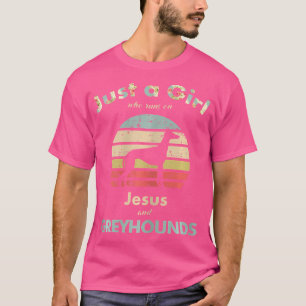 Gewoon een meisje dat op Jezus en Windhonden rent T-shirt