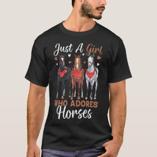 Gewoon Een Meisje Dat Paarden Aanbidt Paardrijden T-shirt