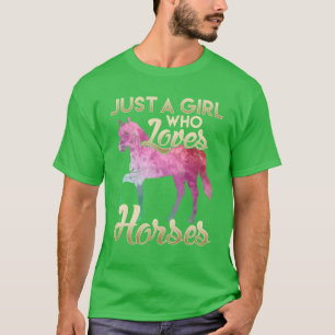 Gewoon een meisje dat paarden bemint galactisch ru t-shirt
