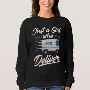 Gewoon een meisje dat postvrouw post vrachtwagen l trui