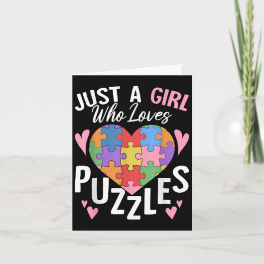 Gewoon Een Meisje Dat Puzzels Leuk Vindt Grappige  Kaart (Voorkant)