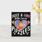 Gewoon Een Meisje Dat Puzzels Leuk Vindt Grappige  Kaart (Gele Bloem)