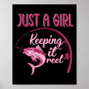Gewoon Een Meisje Dat Reel Houdt Vissend Meisje Vi Poster