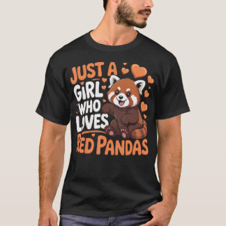 Gewoon een meisje dat rode panda's en schattige di t-shirt