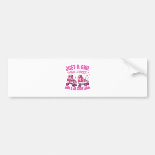 Gewoon Een Meisje Dat Rollerskaten Liefheeft Bumpersticker (Voorkant)