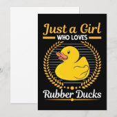Gewoon Een Meisje Dat Rubber Eend Liefheeft Kaart (Voorkant / Achterkant)