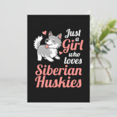 Gewoon Een Meisje Dat Siberische Husky Liefheeft Kaart (Staand voorkant)