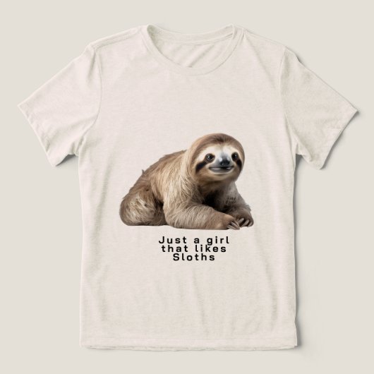 gewoon een meisje dat sloths leuk vindt Tri-Blend shirt (Design voorkant)