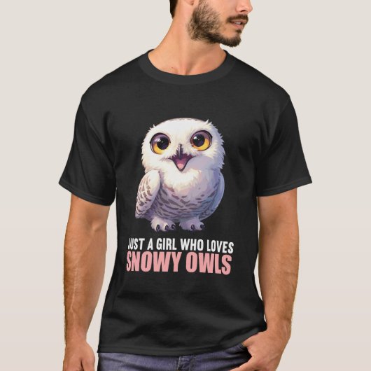 Gewoon een meisje dat Sneeuwuilen liefheeft. Sneeu T-shirt (Voorkant)