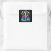 Gewoon een meisje dat SUP paddleboarden leuk vindt Vierkante Sticker (Tas)