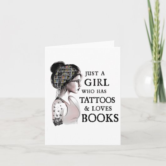 Gewoon een meisje dat Tattoos heeft en van boeken  Kaart (Voorkant)
