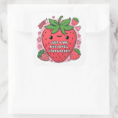 "Gewoon een meisje dat van aardbeien houdt" Vierkante Sticker (Tas)