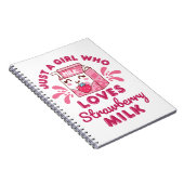 Gewoon een meisje dat van aardbeienmelk houdt Kawa Notitieboek (Rechterzijde)