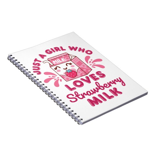 Gewoon een meisje dat van aardbeienmelk houdt Kawa Notitieboek (Rechterzijde)
