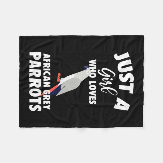 Gewoon een meisje dat van Afrikaanse grijze papega Fleece Deken (Voorkant (Horizontaal))