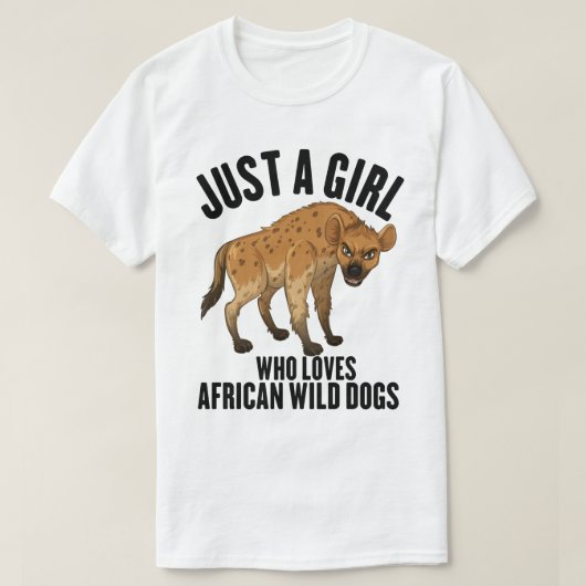 Gewoon een meisje dat van Afrikaanse wilde honden  T-shirt (Design voorkant)