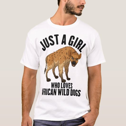 Gewoon een meisje dat van Afrikaanse wilde honden T-shirt (Voorkant)