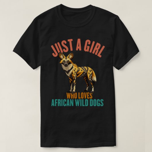 Gewoon een meisje dat van Afrikaanse wilde honden  T-shirt (Design voorkant)