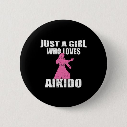 Gewoon een meisje dat van Aikido houdt Ronde Button 5,7 Cm (Voorkant)