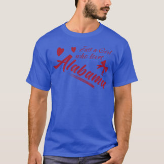 Gewoon een meisje dat van Alabama-vrouwen en -meis T-shirt