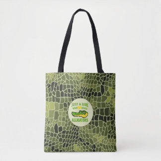 Gewoon een meisje dat van Alligator Print houdt Tote Bag