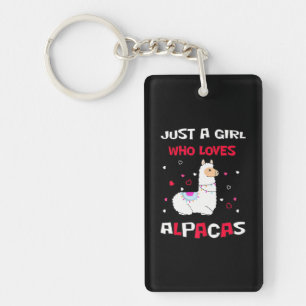 Gewoon een meisje dat van Alpacas Alpaca houdt Sleutelhanger