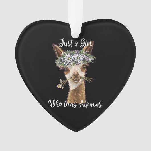 Gewoon een meisje dat van Alpacas houdt Ornament (voorkant)