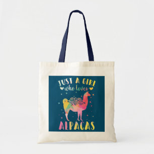 Gewoon een meisje dat van Alpacas Waterverf Alpaca Tote Bag