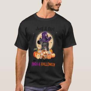 Gewoon een meisje dat van American Akita en Hallow T-shirt