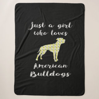 Gewoon een meisje dat van Amerikaanse Bulldogs hou Sherpa Deken