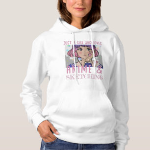 Gewoon een meisje dat van animatie houdt en schets hoodie