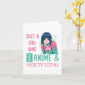 Gewoon een meisje dat van animatie houdt en schets kaart (Gele Bloem)