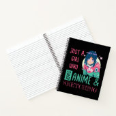 Gewoon een meisje dat van animatie houdt en schets notitieboek (Binnen)