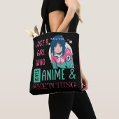 Gewoon een meisje dat van animatie houdt en schets tote bag (Dichtbij)