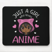 Gewoon een meisje dat van Anime African American G Muismat (Voorkant)