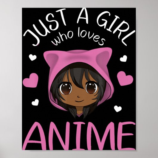 Gewoon een meisje dat van Anime African American G Poster (Voorkant)