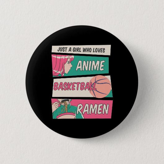 Gewoon een meisje dat van Anime Basketball Ramen K Ronde Button 5,7 Cm (Voorkant)