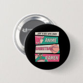 Gewoon een meisje dat van Anime Basketball Ramen K Ronde Button 5,7 Cm (Voorkant /achterkant)
