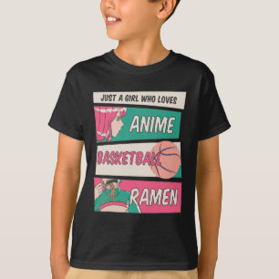 Gewoon een meisje dat van Anime Basketball Ramen K T-shirt