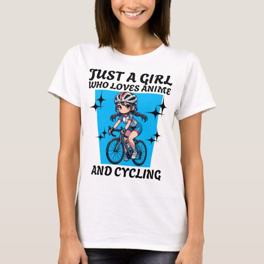 Gewoon een meisje dat van anime en fietsen houdt  t-shirt (Voorkant)