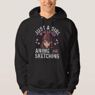 Gewoon een meisje dat van anime en grappige schets hoodie
